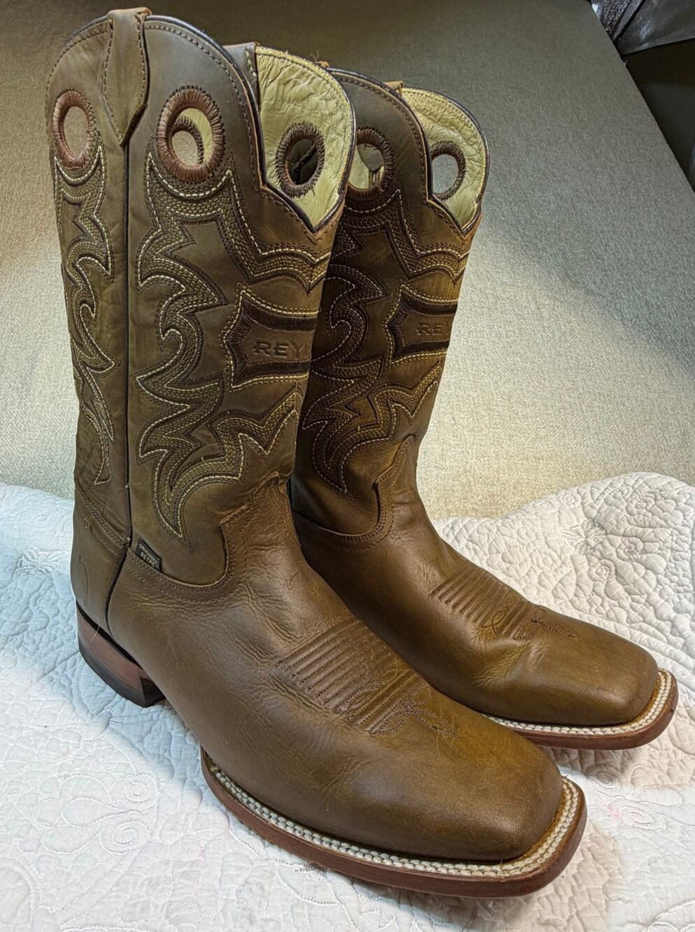 Reyme Men 11 Brown 046 Crazy Thing Square Toe Leather Western Cowboy Boots Shoes